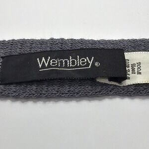Vintage Wembley 100% Wool Knit Skinny Necktie Gray/Grey 50" x 2" Made In USA